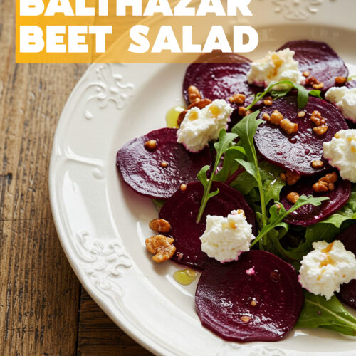 Balthazar Beet Salad with roasted beets, goat cheese, and walnuts