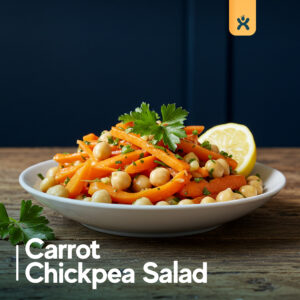 carrot and chickpea salad with parsley lemon