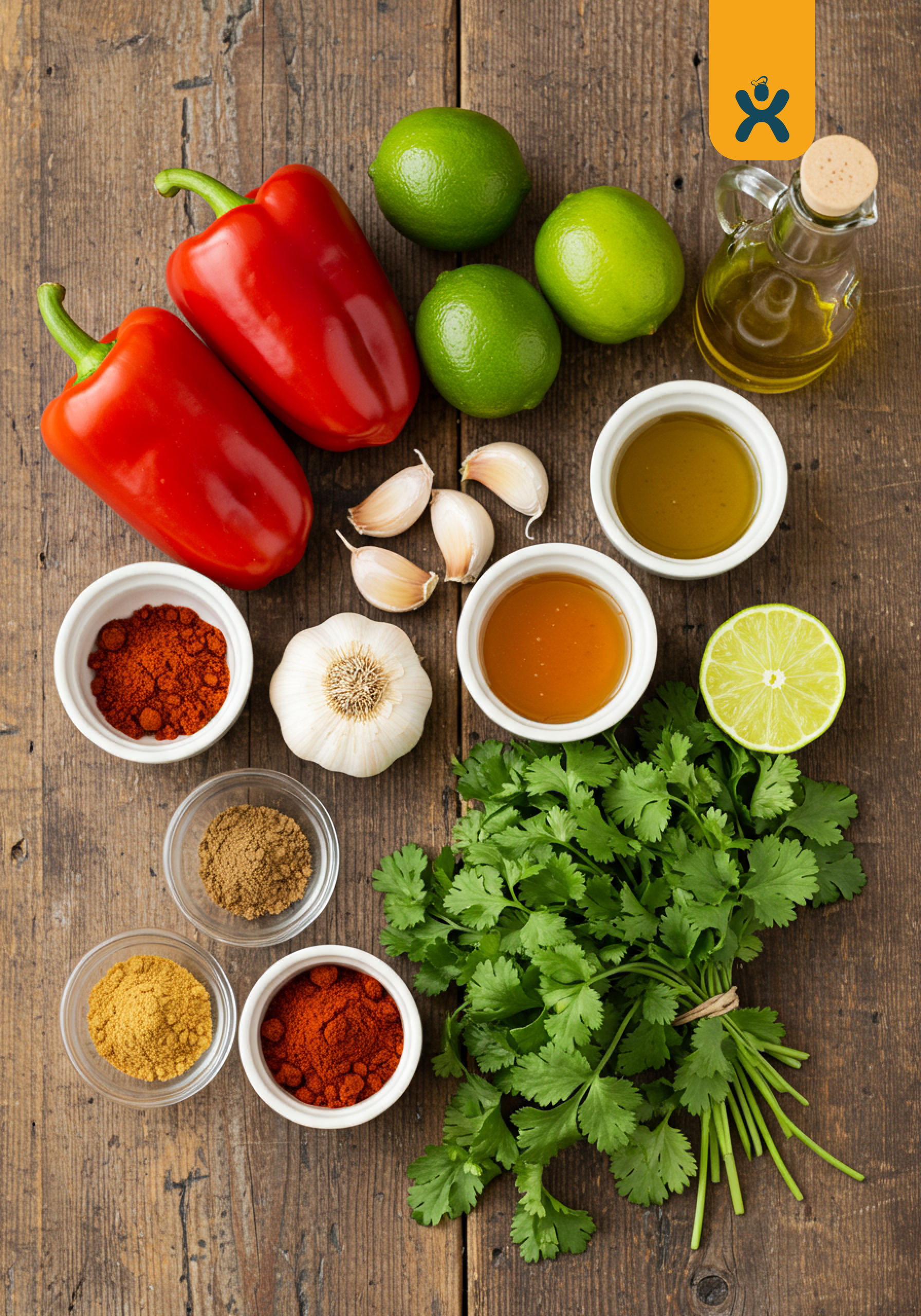 Ingredients for San Antonio Grilled Red Pepper Mexican Chicken Marinade Recipe