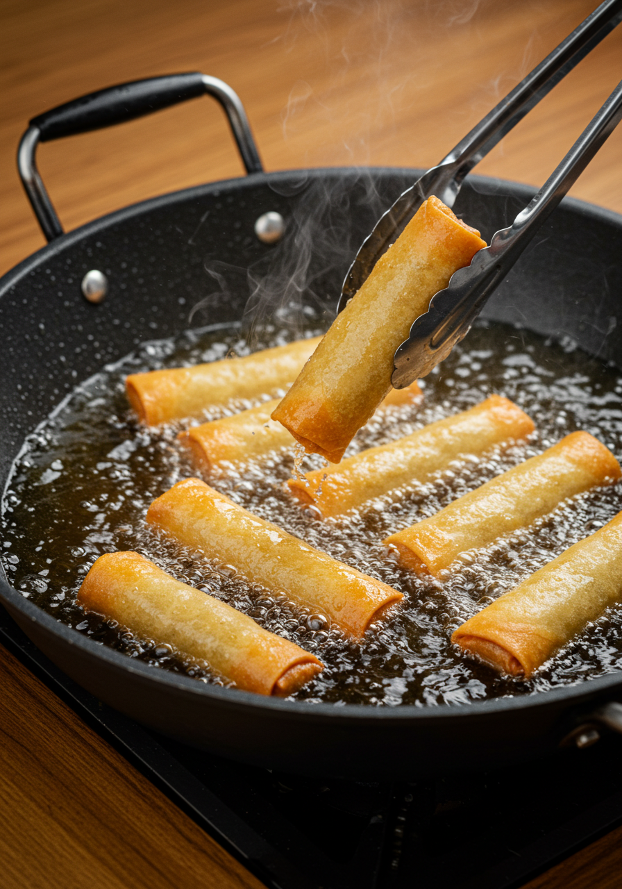 Cooking Crab Cake Egg Rolls