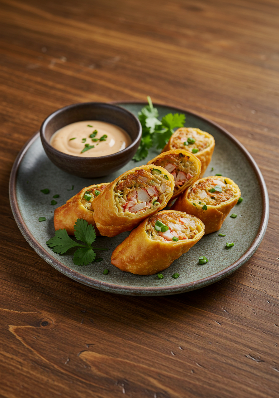 Crab Cake Egg Rolls